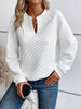 Textured Long Sleeve Notched Sweatshirt test