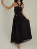Ruched Sleeveless Maxi Dress with Embellishments test