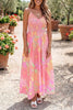 Spaghetti Straps Floral Shirred High Waist Dress test