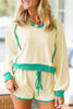Contrast Round Neck Top and Shorts Set test