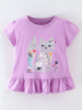 Children's Fox Graphic Ruffle Hem T-Shirt