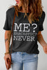 Letter Graphic Round Neck T-Shirt test