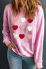 Contrast Heart Long Sleeve Sweatshirt test