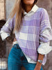 Plaid Round Neck Long Sleeve Sweater test