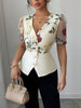 Floral Print V-Neck Button-Up Shirt test