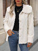 Fuzzy Texture Button Up Collared Neck Coat test