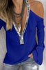 Sequin V-Neck Cold Shoulder Top test