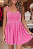 Sweet Bow Neck Adjustable Strap Velvet Short Dress test