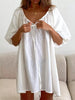Tie Neck Puff Sleeve Lounge Dress test