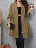 Honey Plus Size Lapel Collar Drawstring Roll-Tab Sleeve Trench Coat test