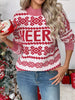CHEERS Round Neck Long Sleeve Christmas Sweater test