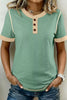 Casual Short Sleeve Button Detail Blouse test