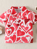 Children's Heart Print Short Sleeve Polo test