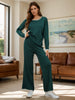 Contrast Trim Round Neck Top and Pants Sweater Set test