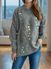 Sequin Mock Neck Long Sleeve Sweater test