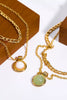 Copper 14K Gold-Plated Round Shape Aventurine Pendant Necklace test