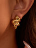 18K Gold-Plated Inlaid Zircon Spiral Earrings test