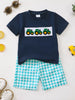 Children's Tractor Applique T-Shirt and Gingham Shorts Set test