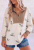 Quarter-Zip Duck Print Casual Sweatshirt test
