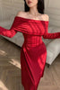 Off-Shoulder Ruched Bodycon Maxi Dress test