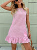 Sleeveless Striped Ruffle Hem Mini Dress test