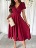 Surplice Puff Sleeve Midi Dress test