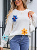Angel Wings Crochet Flower Round Neck Sweater test