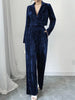 Pleated Velvet Blazer & Wide Leg Pants Set test