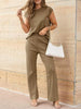 Round Neck Cap Sleeve Top and Pants Knit Set test