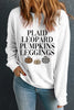 Letter Graphic Round Neck Long Sleeve Sweatshirt test