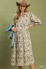 Umgee Linen Botanical Print Tiered Midi Dress test