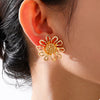 18K Gold-Plated Flower Stud Earrings test