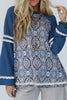 Lace Detail Geometric Round Neck Long Sleeve Top test