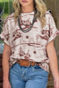 Printed Round Neck Short Sleeve T-Shirt test