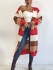 Striped Color Block Open Front Knit Cardigan test