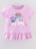 Children's Unicorn Graphic Ruffle Hem T-Shirt test