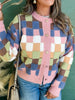 Checkered Pattern Button Front Cardigan test