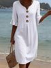 Full Size Casual Decor Button Dress with Ruffle Sleeves Plus Size test