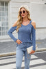 Ribbed Cold Shoulder Long Sleeve Top test