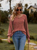 Round Neck Button-Down Long Sleeve Tee test