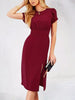 Slit Round Neck Midi Dress test