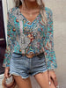 Paisley Print Long Sleeve Blouse