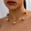 Golden Sphere Statement Necklace test