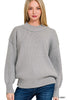 Zenana Wide Neckband Drop Shoulder Sweater