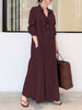 Full Size Button Front Long Sleeve Maxi Shirt Dress Plus Size test