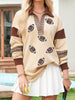 Color Block Striped Patchwork Sequin Rugby Graphic Polo Sweatshirt test