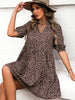 Printed Notched Half Sleeve Dress test