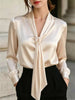 Front Tie Detail Satin Blouse test