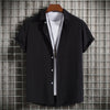 Men's Plus Size Button Up Short Sleeve Shirt test