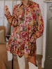Floral Print Half Button Flounce Sleeve Ruffle Mini Dress test